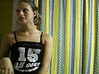 Fare plus lovable German teen gets her shaved twat protected